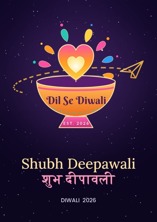 Starry night card with the Dil Se Diwali logo and Shubh Deepawali